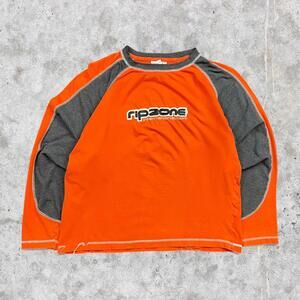 2000's Ripzone Panelled Two Tone Spellout Long Sleeve Shirt